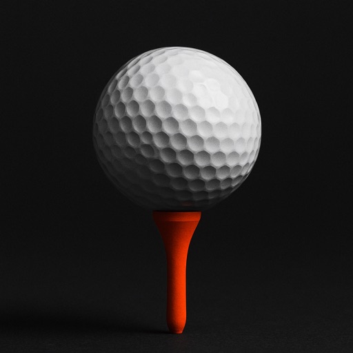 Golf ball on an orange tee