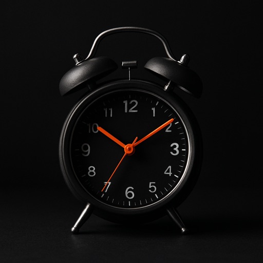 Alarm clock with orange hands